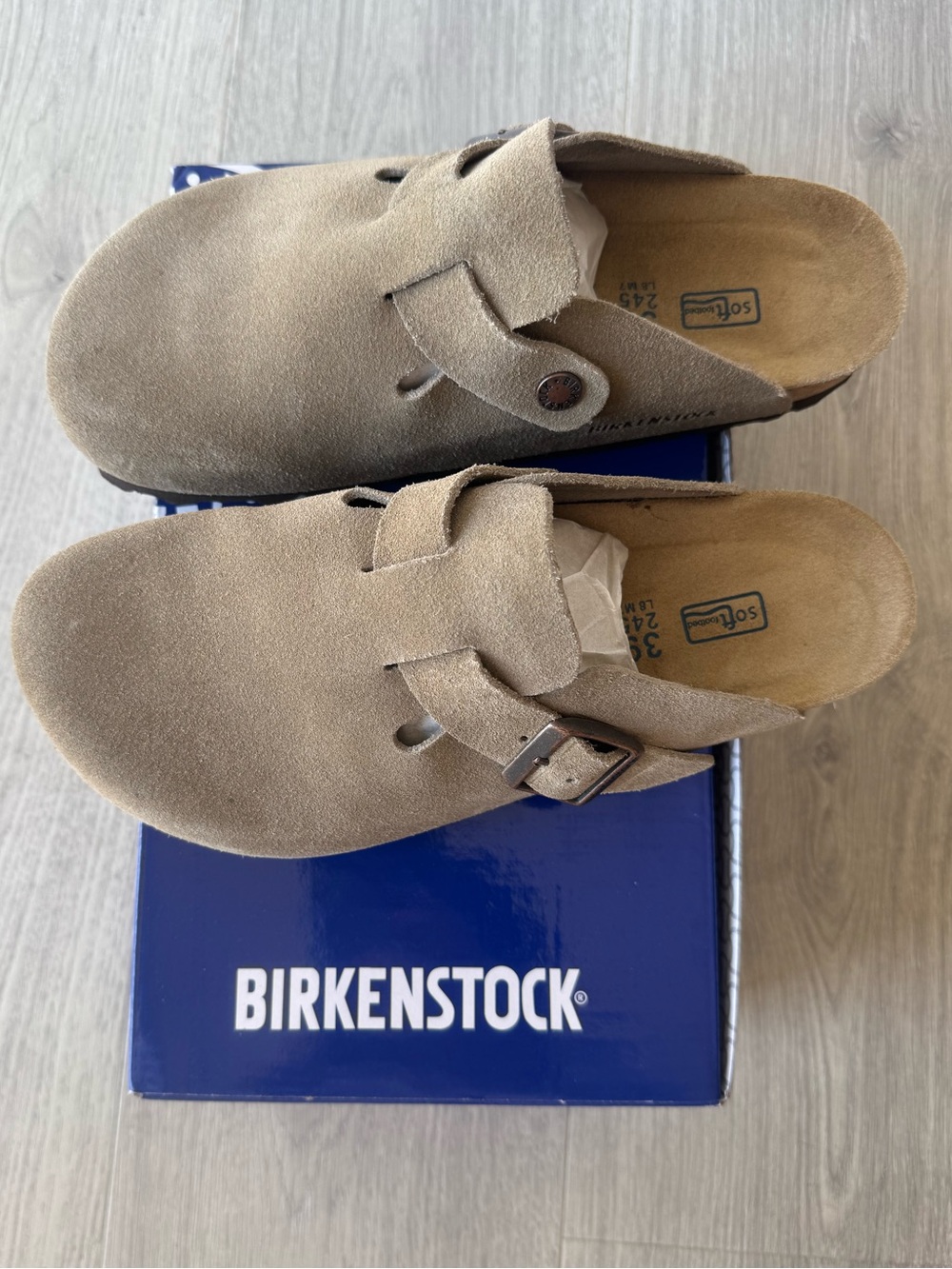 Birkenstock Taupe Boston Brand New Softbed